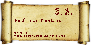 Bogárdi Magdolna névjegykártya