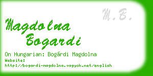 magdolna bogardi business card